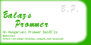 balazs prommer business card